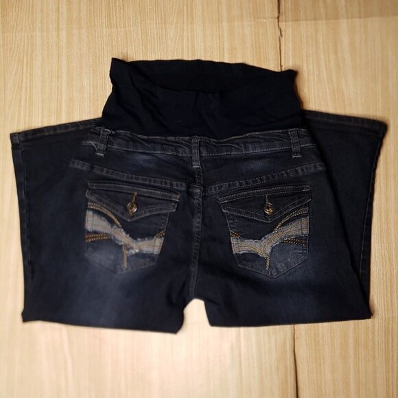 Denim Diva Maternity Womens Denim Capri Jeans Medium - Picture 2 of 7